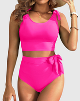 Emoswimsuit - Two Piece High Waisted Swimsuits Women Tummy Control Bikini Modest Bathing Suit